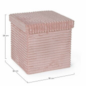 Taburet catifea roz Sedona 38x38x38 cm