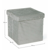 Taburet catifea gri Sedona 38x38x38 cm