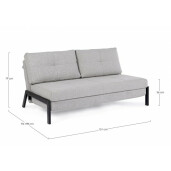 Canapea extensibila bej Hayden 151x96x79 cm