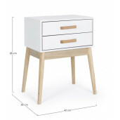 Comoda 2 sertare lemn natur alb Ordinary 43x30x58 cm