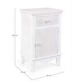 Noptiera 1 sertar 1 usa lemn alb Charlene 40 cm x 32 cm x 69.5 h