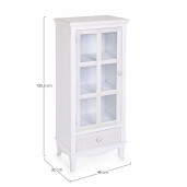 Vitrina din lemn alb patinat Charlene 48 cm x 32 cm x 120.5 h