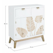 Comoda 2 sertare 2 usi mdf alb natur Folium 70x30x80 cm