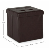 Taburet piele ecologica maro Magda 38x38x38 cm
