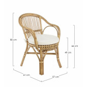 Set 4 scaune rattan Barina 57x61x80 cm