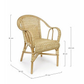 Set 2 fotolii rattan natur Ines 57x65x81 cm