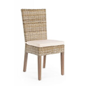 Scaun cu spatar din rattan maro Tavia 46 cm x 56 cm x 98 h x 53 h1 