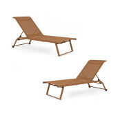 Set 2 sezlonguri gradina maro Taylor 70x182x91.5 cm