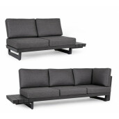 Set 2 canapele gri antracit 172x87x80 cm, 253x87x80 cm