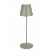 Veioza led cu baterie metal verde Etna 12x38 cm