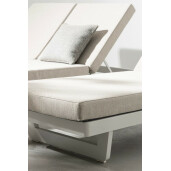 Set 2 sezlonguri aluminiu alb perne bej Infinity 72x195x95 cm