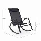 Fotoliu balansoar gri antracit Demid 60.5x107x95 cm