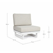 Fotoliu aluminiu alb textil bej Infinity 70x87x80 cm