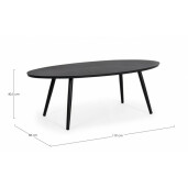 Masuta aluminiu negru Space 119x58x40.5 cm