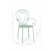Set 4 scaune gradina otel verde menta Etienne 49x49x89 cm