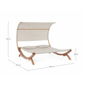 Sezlong gradina Noes 180x196x165 cm