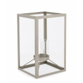 Felinar metal gri Janie 18.5x18.5x30.5 cm