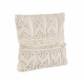 Set 5 perne decorative macrame ivoire Charan 45x45 cm