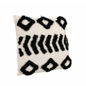 Set 5 perne decorative textil ivoire negru 45x45 cm