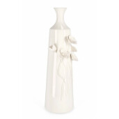 Vaza flori portelan alb Poppy 17.3x16.2x51 cm