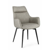 Set 2 fotolii otel gri antracit piele ecologica bej Lawrence 56x65x92 cm