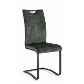 Set 4 scaune otel negru catifea verde Kenneth 42x56x102 cm