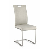 Set 4 scaune otel piele ecologica gri Kenneth 42x56x102 cm
