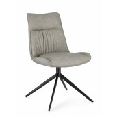 Set 2 scaune otel gri antracit piele ecologica taupe Kepler 50x64x86 cm