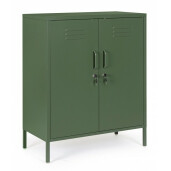 Comoda 2 usi otel verde Cambridge 40x80x101.5 cm