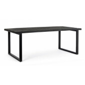 Masa otel lemn mango negru Hastings 200x100x76 cm
