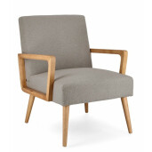 Fotoliu lemn maro textil taupe Veriana 64.5x72x82 cm