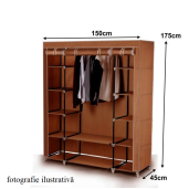 Organizator garderoba textil metal maro Metin 150x45x175 cm