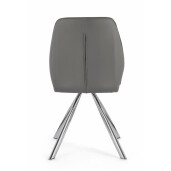Set 4 scaune otel piele ecologica gri Maxwell 44x62x88 cm