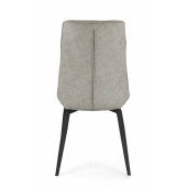 Set 2 scaune otel gri antracit piele ecologica bej Lawrence 48x64x92 cm