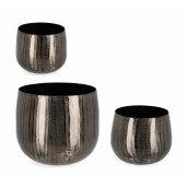Set 3 vaze flori aluminiu gri antracit Chisel 17x14.5 cm, 20x17.5 cm, 29x25 cm