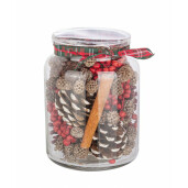 Vaza si conuri brad Xmas 12.3x12.3x16 cm