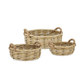 Set 3 cosuri poliratan natur Julen 34x24x12h; 41x31,5x14h; 48x39x16h