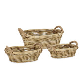 Set 3 cosuri poliratan natur Julen 36x29x11h; 43x35x13,5h; 50x41x16h