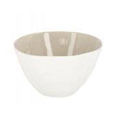 Bol decorativ gresie alba bej 24x21x14.5 cm
