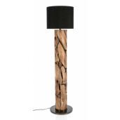 Lampadar lemn natur abajur negru 38x145 cm