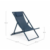 Set 4 scaune gradina albastre Taylor 60.5x101.5x73.5 cm