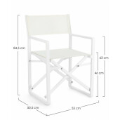 Set 2 scaune gradina albe Konnor 55x50.5x84.5 cm