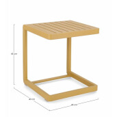 Masuta aluminiu galben Konnor 40x40x45 cm
