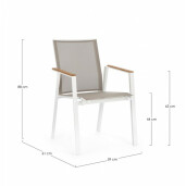 Set 4 scaune gri alb Cameron 59x61x88 cm