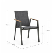 Set 4 scaune gri antracit Cameron 59x61x88 cm