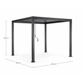Pavilion gradina aluminiu gri antracit Ocean 300x300x250 cm