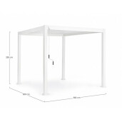 Pavilion gradina aluminiu alb Ocean 300x300x250 cm