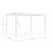 Pavilion gradina aluminiu alb Ocean 400x300x250 cm