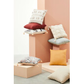 Set 4 perne decorative alb bej Alexie 45x45 cm