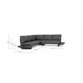 Set 2 canapele gri antracit 172x87x80 cm, 253x87x80 cm